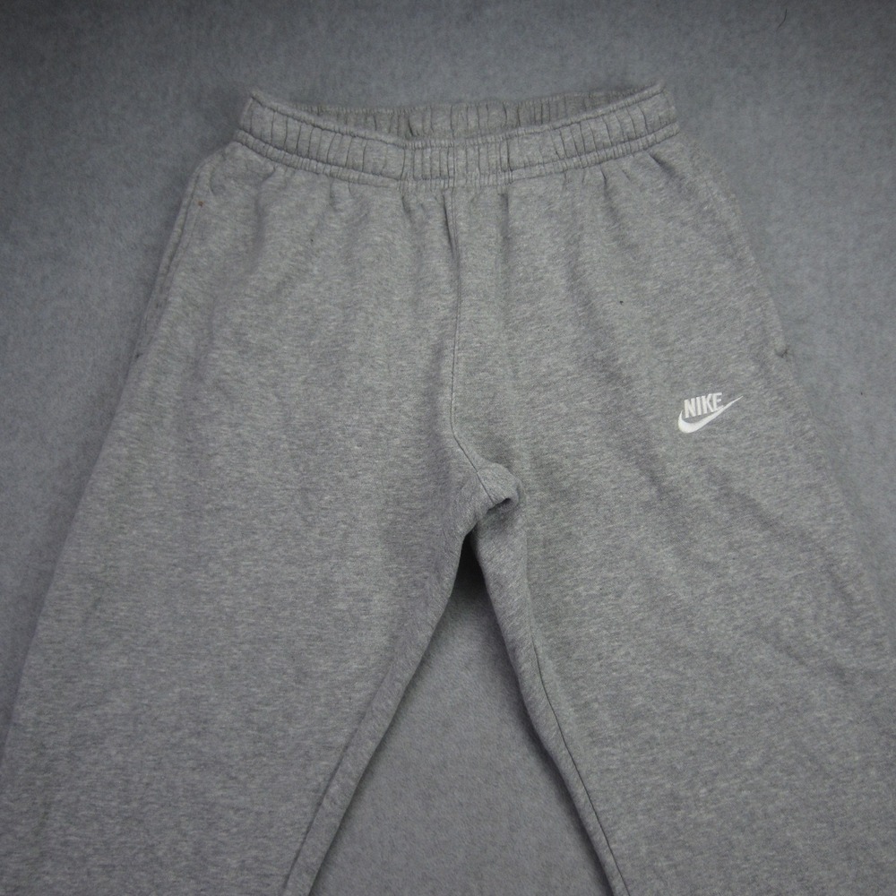 Nike Jogger Mens Small Gray Sweatpants Fleece Cuffed Cotton Blend - Picture 2 of 12